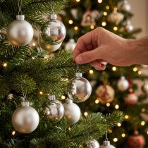 Itens Bolas de Natal bola de vidro prata mate/brilhante Ø4cm 60 un