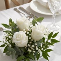 Itens Rosas artificiais cera branca rosas decorativas cera Ø6cm 18 un