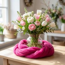 Itens Cordão de lã macia feltrada para designs decorativos e arranjos sazonais 2m Rosa