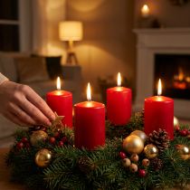 Itens Velas Pilar 80/80 Vermelho Velho 6 Pcs
