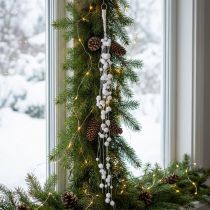 Itens Guirlanda de bolas de neve guirlanda de inverno flocos de neve branco 72 cm