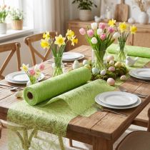 Itens Caminho de mesa Deco fleece Sizoweb verde claro 30cm 25m