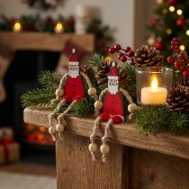 Itens Figura do Papai Noel sentado 6,5 cm vermelho 12pcs