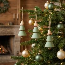 Itens Enfeites para árvore de Natal, pinheiro para pendurar, Natal verde/natural H10cm L24cm 4 peças