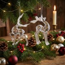 Itens Decoração de árvore de natal cervo figura decorativa acrílico 12,5/15cm 2 unidades