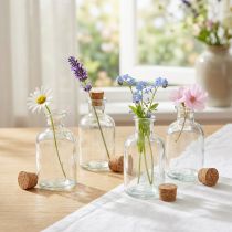 Itens Vaso de vidro Garrafas Vaso decorativo com rolha H10,5cm 8 peças