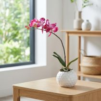 Itens Orquídeas artificiais em vaso Phalaenopsis flores artificiais orquídeas rosa 34cm