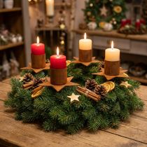Itens Porta-velas em formato de estrela para colar, decoração de Advento enferrujada, 6 cm, 4 peças