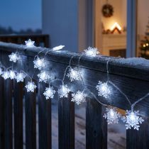 Itens Guirlanda de LED flocos de neve ao ar livre branco frio 24 LED 460cm