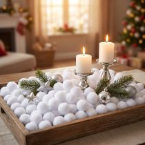 Itens Mini Bola de Neve Decorativa Ø2cm Globos de Neve Brancos 320 peças 4 Sacos