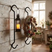 Itens Gancho decorativo feito de metal em preto gancho de metal L40cm 2pcs