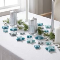 Itens Estrelas decorativas flocadas decoração scatter azul Ø4/5cm 40 peças