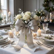 Itens Fita de seda elegante com estampa de penas em prata - perfeita para decorações festivas largura 25 mm comprimento 15 m