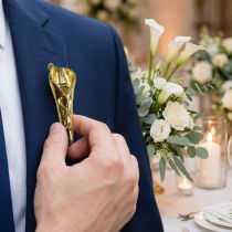 Itens Alfinete de casamento com ímã dourado de 5 cm