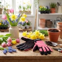 Itens Luvas sintéticas Kixx tamanho 8 rosa, preto