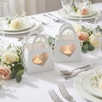 Itens Saco decorativo de metal para lanterna com coração branco Alt.18cm 2 unidades