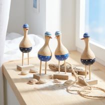 Itens Gaivotas decorativas marítimas em madeira azul azul escuro Alt.14cm 6 unidades