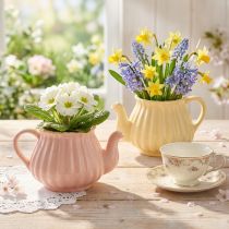 Itens Bule decorativo de cerâmica plantador laranja amarelo 19,5×13,5×11cm 2 un