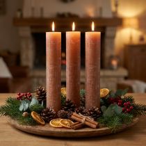 Itens Velas em bastão cor sólida caramelo 50x300mm 4 un