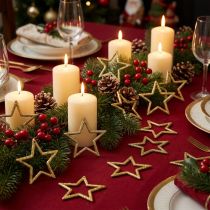 Itens Decoração de mesa estrela decorativa glitter dourado Natal 4,5cm 120 un