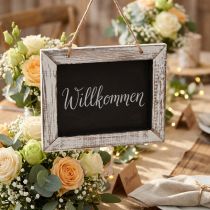 Itens Quadro-negro para pendurar vintage preto branco 24,5 × 20 cm 2 unidades