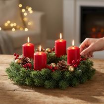 Itens Coroa de pinheiro artificial, verde, Ø30cm - Decoração de Natal, coroa de porta, coroa do Advento, decoração de mesa, fácil de cuidar