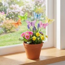 Itens Borboletas decorativas em arame penas coloridas 5,5×8cm 12 un