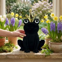 Itens Sapo decorativo, sapo príncipe, decoração de primavera, sapo com coroa dourada preta 40,5cm