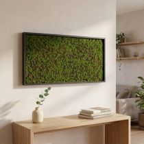 Itens Mural musgo em moldura verde 60x30cm Decoração de parede feita de musgo