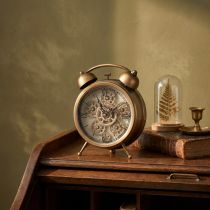 Itens Relógio Steampunk com despertador em números romanos 23x8x29,5cm