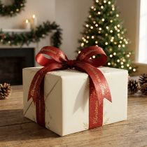 Itens Fita de Natal Fita de Natal Vermelho Ouro 15mm 20m