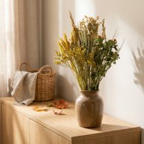 Itens Kit de flores secas amarelas para arranjos florais e coroas decorativas (60 cm) – Produto natural