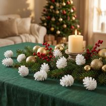 Itens Cones decorativos glitter branco decoração espalhada decoração suspensa 3,5cm 45 peças