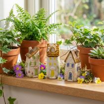 Itens Conjunto de cerâmica para decoração de interiores e vasos de flores. Ideal para presente. 10 cm, 3 peças.