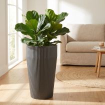 Itens Vaso de chão plástico floreira antracite Ø28cm H46,5cm