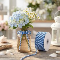 Itens Cordão fita decorativa azul branco para presente fita decorativa 25m