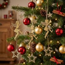 Itens Pingente de anjo estrela decoração de Natal para pendurar Alt.28cm 3 unidades