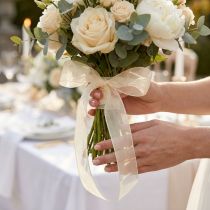 Itens Fita de organza com ourela 2,5cm 50m creme