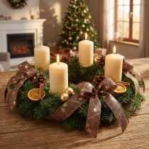 Itens Fita de Natal com estrelas fita decorativa marrom ouro 25mm 18m