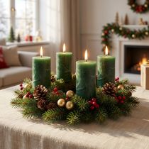 Itens Velas sólidas verde escuro 60x100mm 4 un