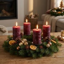 Itens Velas de cor sólida bordô 60x100mm 4 unidades