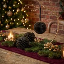 Itens Bolas de favo de mel Bolas de favo de mel de Natal ouro preto Ø8cm 4 unidades