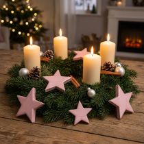 Itens Estrelas de madeira decoração estrelas decoração de natal brilho rosa Ø5cm 8 un