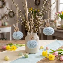 Itens Puschelbunny azul deco pingente de madeira de pelúcia aprox. 7×7×10cm 6pcs