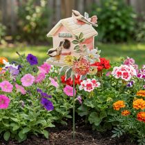 Itens Estacas de jardim pássaros de metal, estacas de plantas decoração de casa de pássaros 76,5 cm