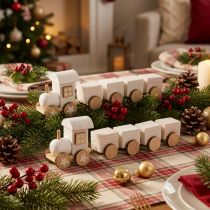 Itens Trem de madeira deco trem de natal branco L20cm H6cm 2pcs