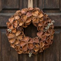 Itens Guirlanda de lótus seca, guirlanda decorativa para porta, 35 cm
