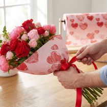 Itens Cuff papel lenço de papel corações rosa 25cm 100m