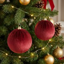 Itens Enfeite de Natal grande em veludo vermelho, 20 cm, conjunto com 3 peças.