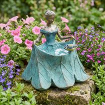 Itens Garota de jardim de banho de pássaro em vestido de flores H33.5cm